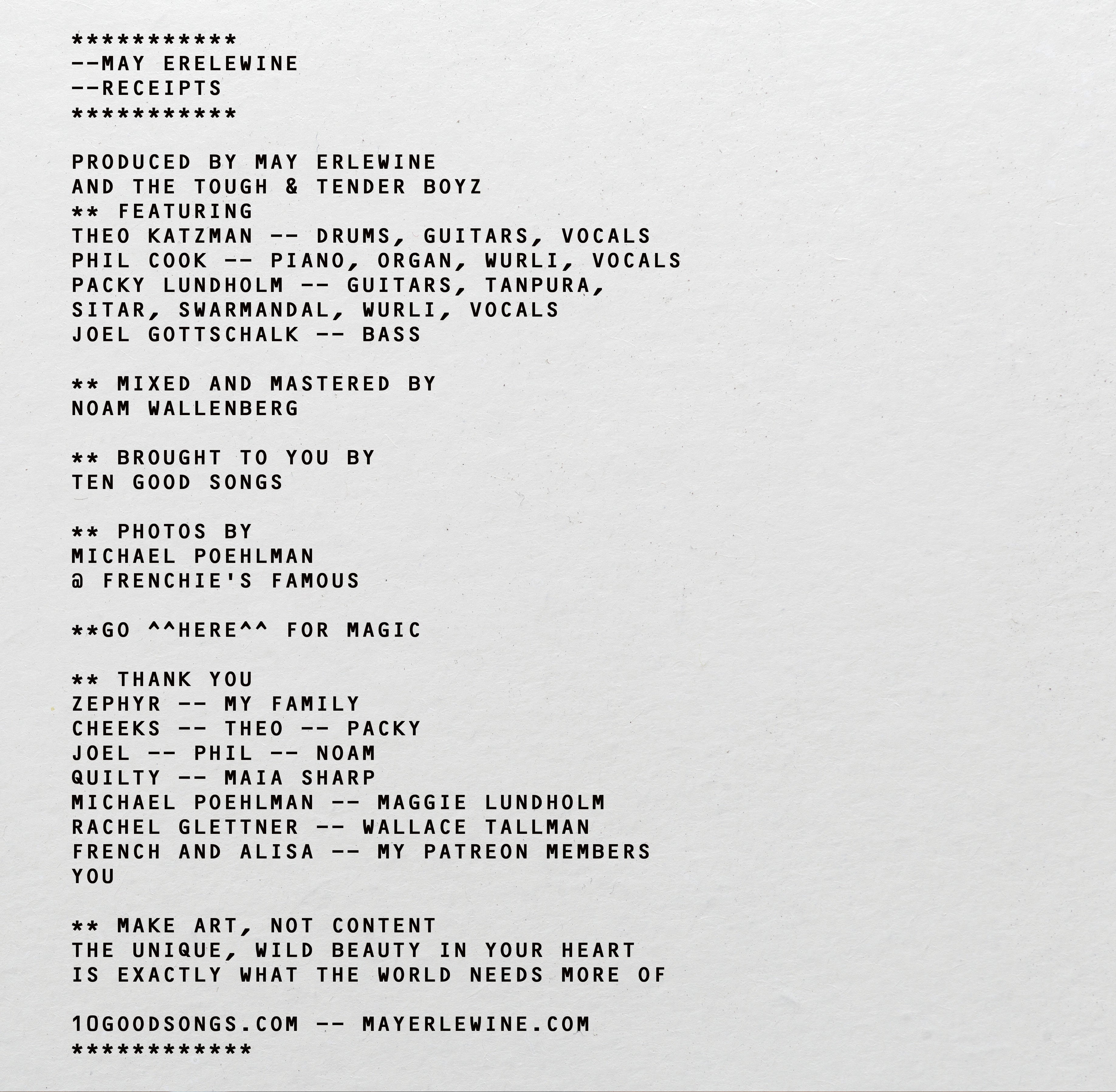 Receipts // Vinyl